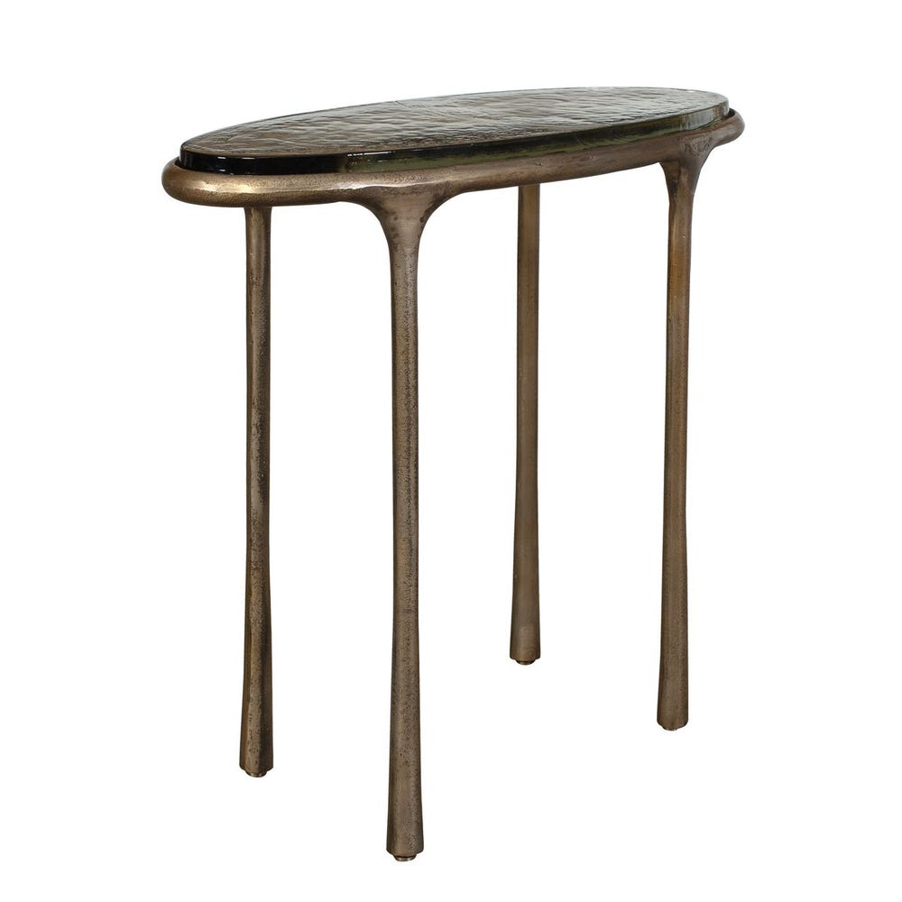 Uttermost Ata Warm Antique Brass Accent Table - Image 2