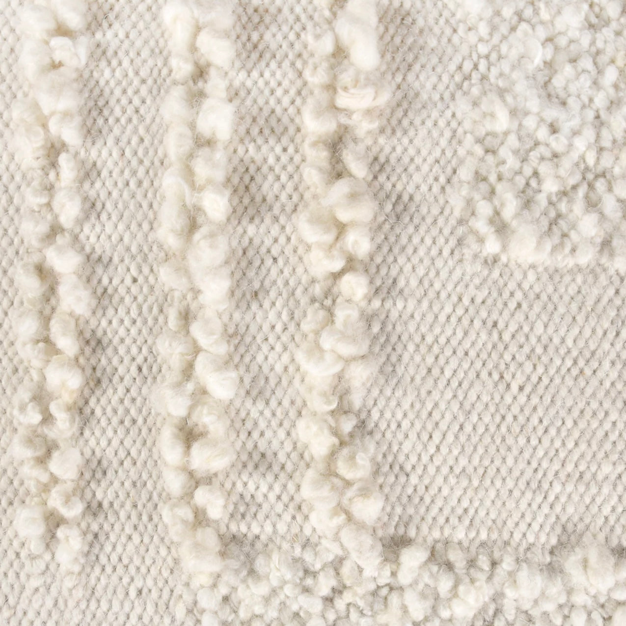 Anaya Home White Boucle Patchwork Handwoven Bench - Image 2