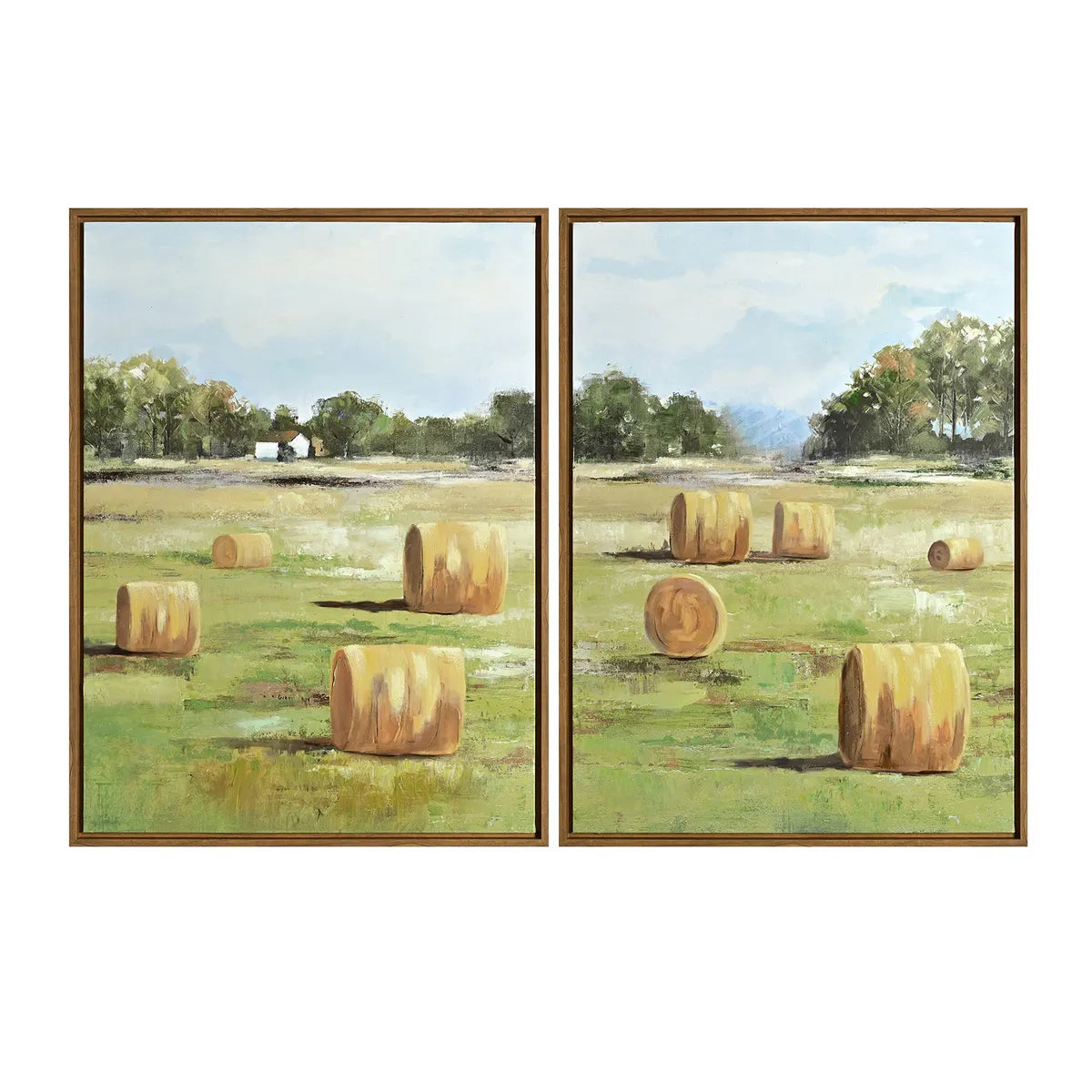 Crestview Collection Hay Rolls Canvas Painting Wall Art ~ Set Of 2 - Image 2