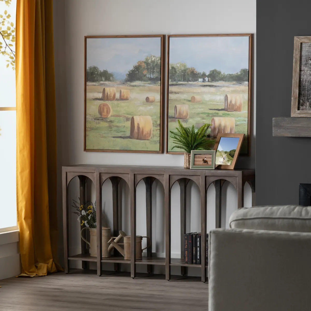 Crestview Collection Hay Rolls Canvas Painting Wall Art ~ Set Of 2 - Image 1