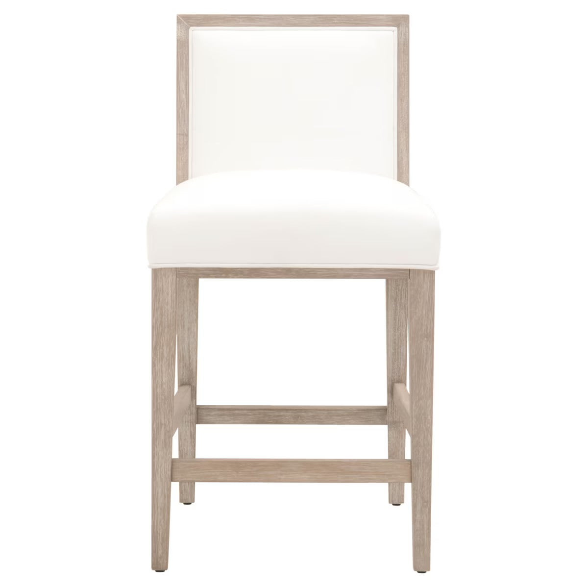 Essentials For Living Martin Counter Stool ~ LiveSmart Peyton-Pearl With Natural Gray Frame (SET of 2) - Image 1
