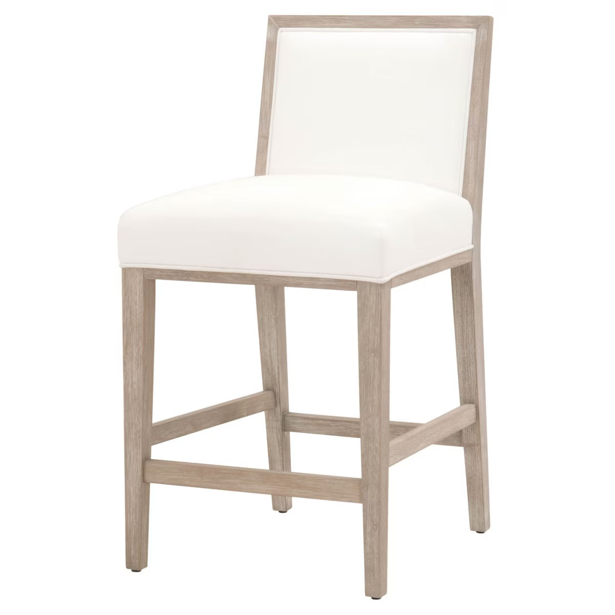 Essentials For Living Martin Counter Stool ~ LiveSmart Peyton-Pearl With Natural Gray Frame (SET of 2) - Image 2