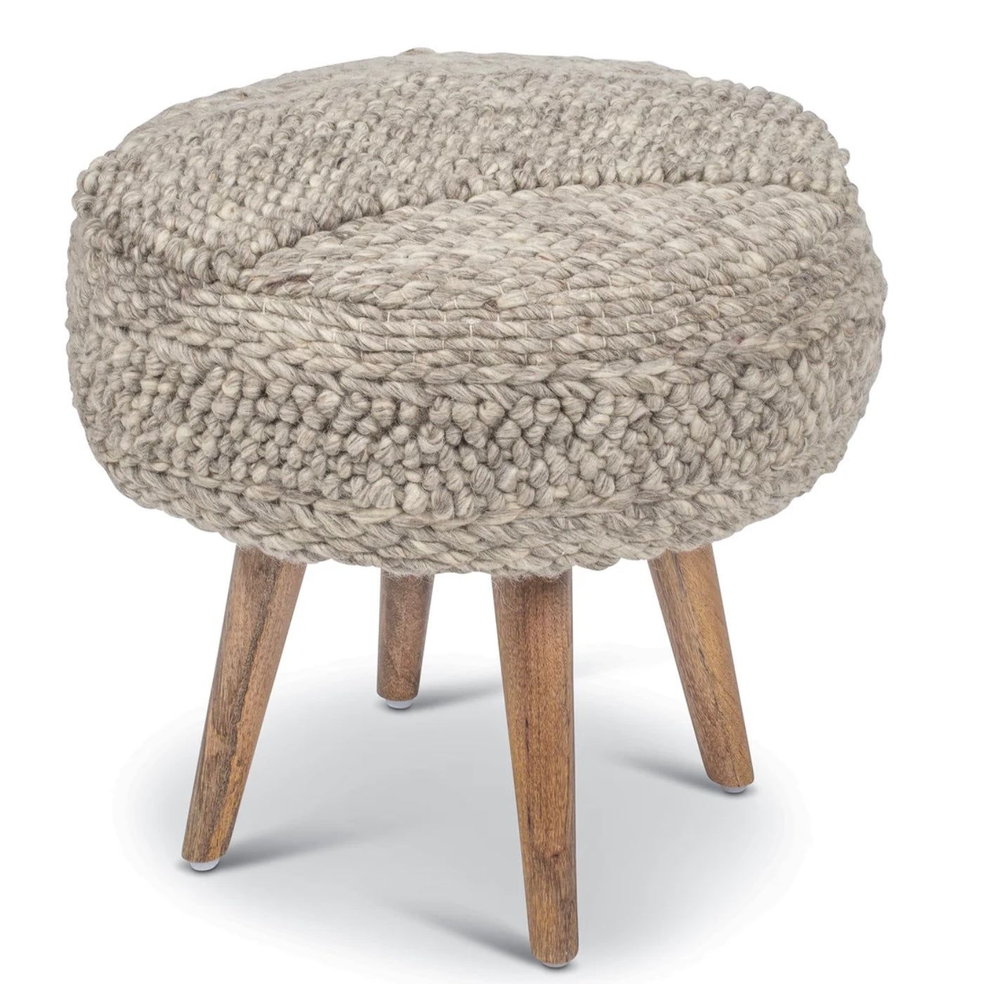 Anaya Home Textured Taupe Oversized Handwoven Stool