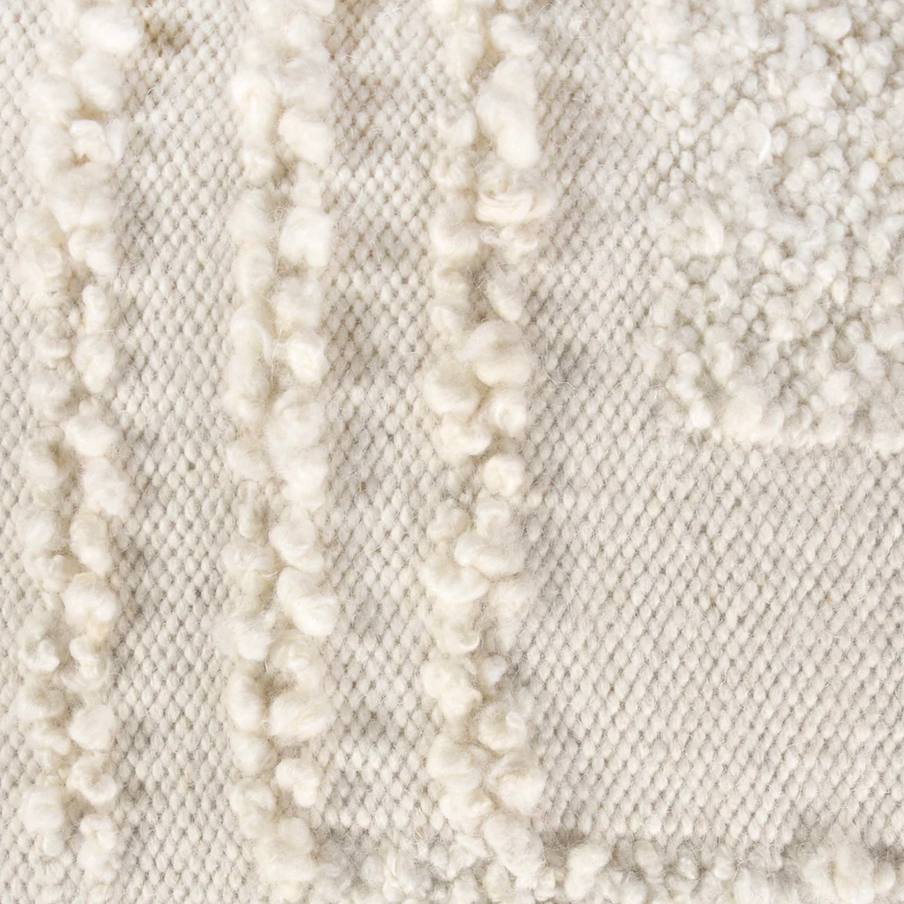 Anaya Home White Boucle Patchwork Storage Side Table - Image 3