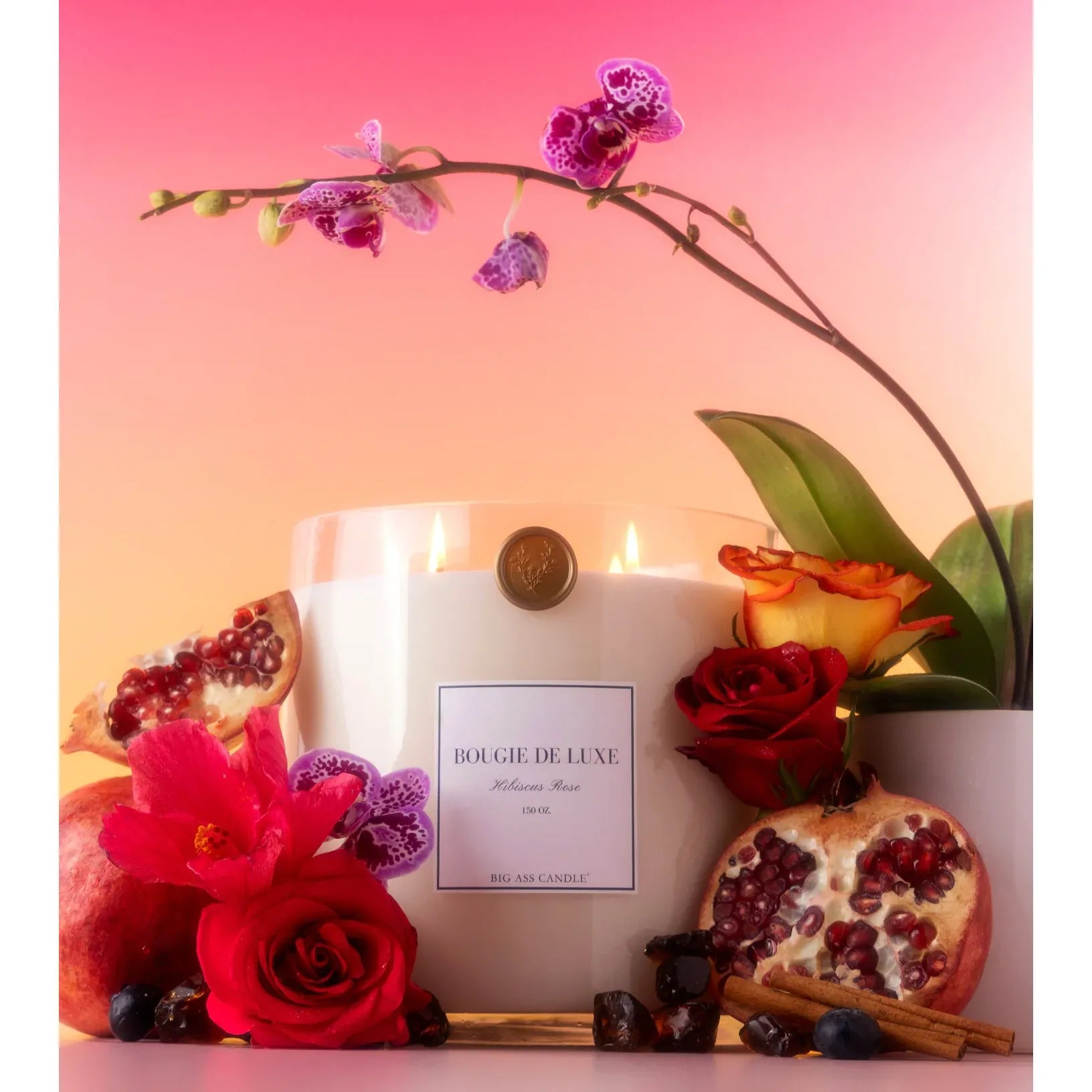 Big Ass Luxuries Hibiscus Rose Baby Big Ass Candle ~ 150 oz. ~ IN-STORE PURCHASE ONLY - Image 2