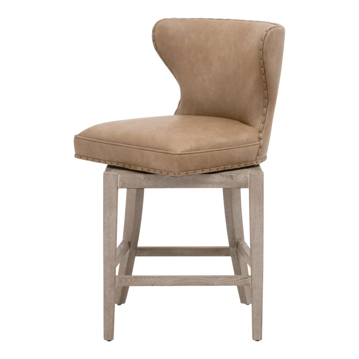 Essentials For Living Milton Swivel Counter Stool ~ Ivanhoe Toast With Natural Gray Ash Frame - Image 2