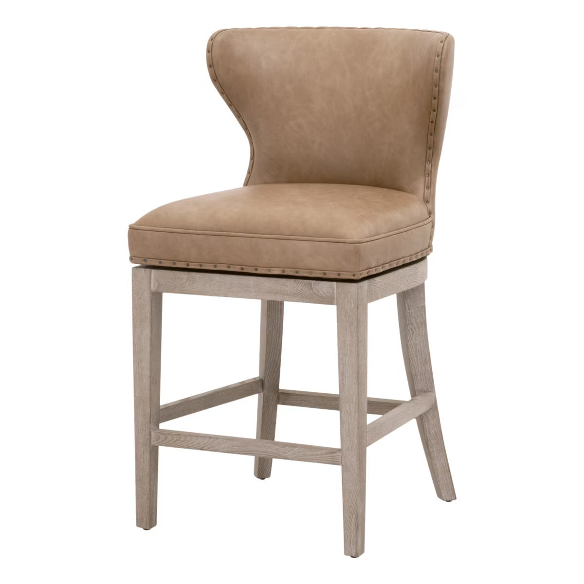 Essentials For Living Milton Swivel Counter Stool ~ Ivanhoe Toast With Natural Gray Ash Frame - Image 3