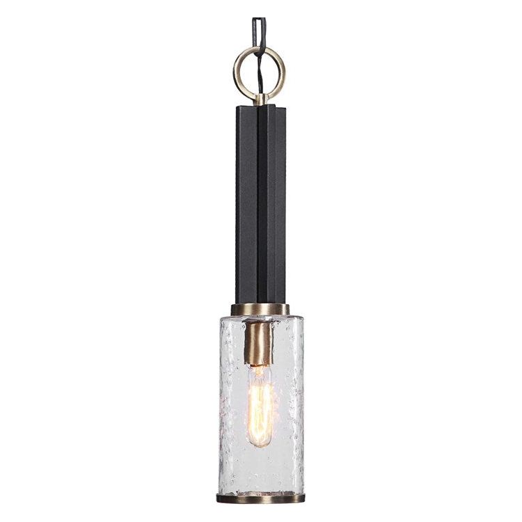 Uttermost Jarsdel Clear Meteor Glass With Black Finish Mini Pendant Light - Image 3