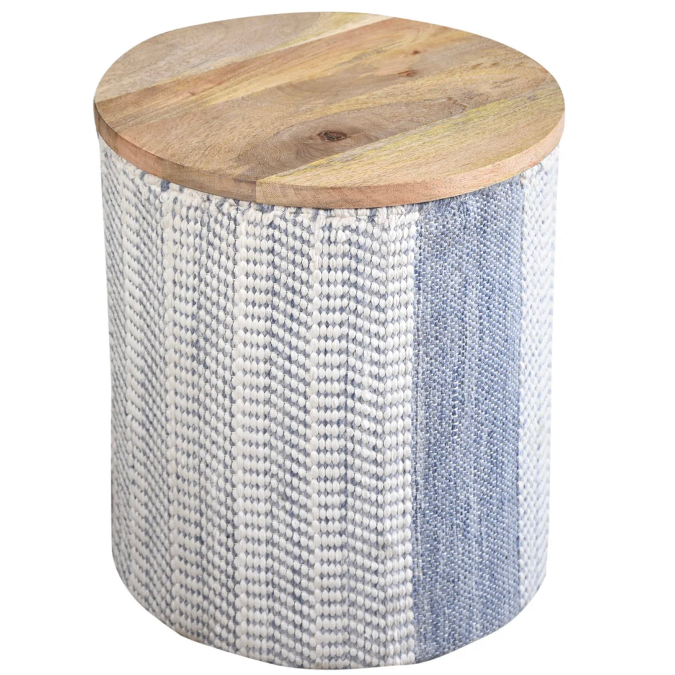 Anaya Home Seaside Stripe Handwoven Storage Side Table - Image 2