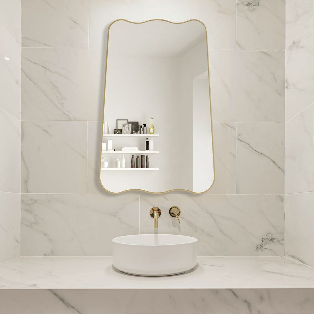 Casa Bella Living Warm Gold Sculpted Mirror - Image 2