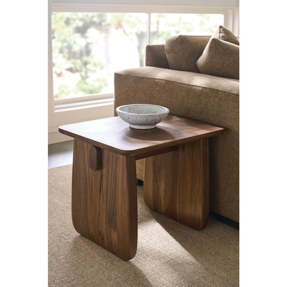 Rowe Furniture Nova Rectangle Teak Wood End Table - Image 1