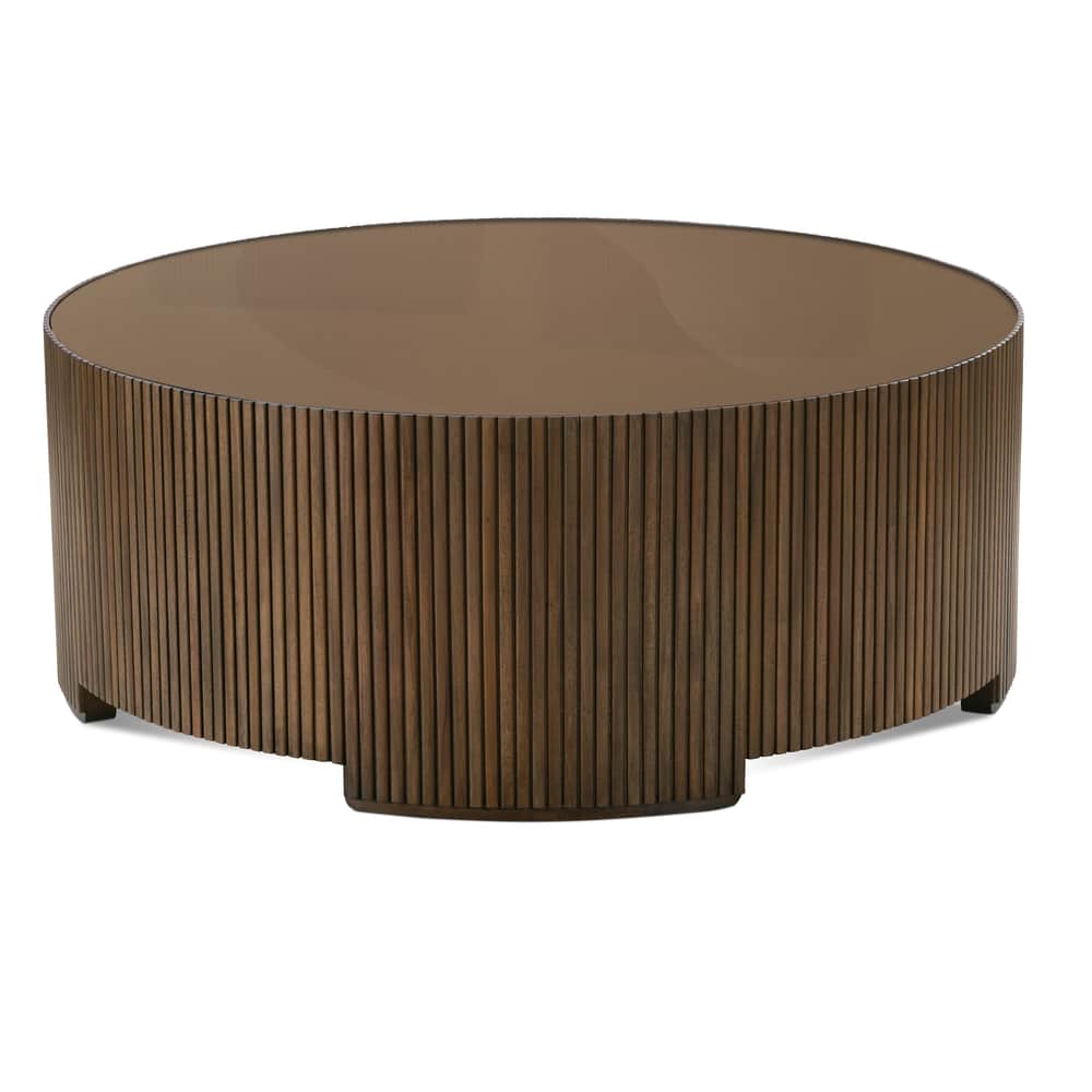 Rowe Furniture Kindred Mahogany Wood Round Coffee Table ~ Sesame Finish - Image 2