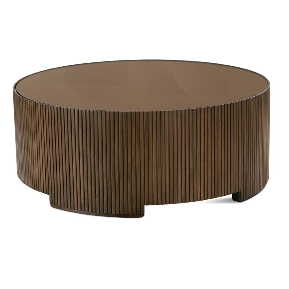 Rowe Furniture Kindred Mahogany Wood Round Coffee Table ~ Sesame Finish - Image 3