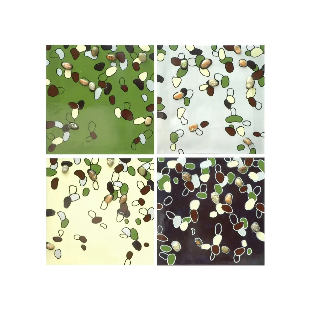 Crestview Collection Silly Stones Canvas Wall Art ~ Set Of 4 - Image 1