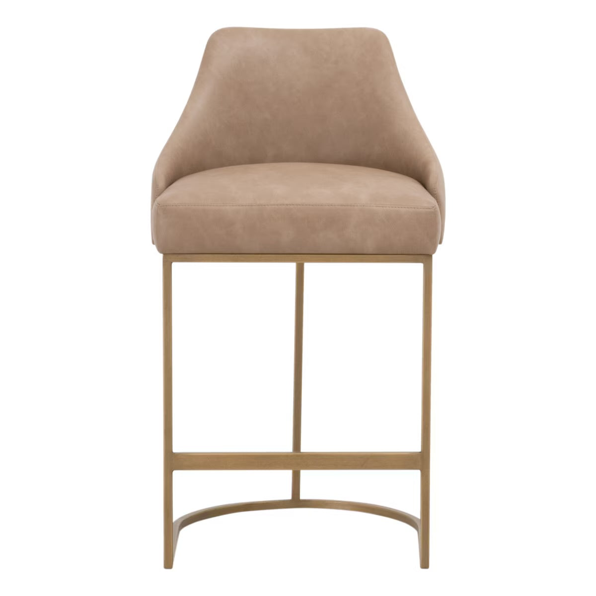 Essentials For Living Parissa Counter Stool ~ Ivanhoe Toast With Brushed Gold Frame (SET of 2) - Image 1