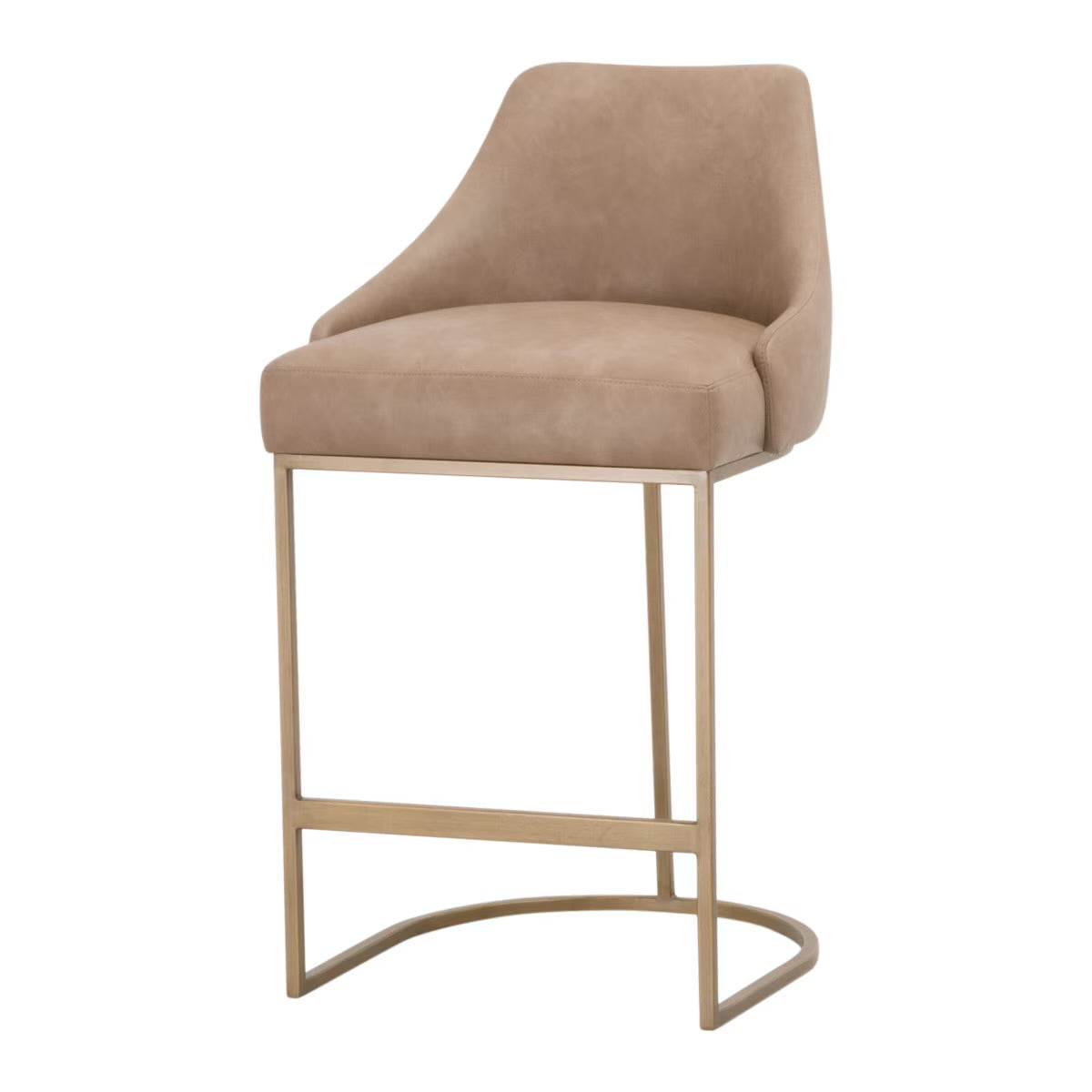 Essentials For Living Parissa Counter Stool ~ Ivanhoe Toast With Brushed Gold Frame (SET of 2) - Image 2