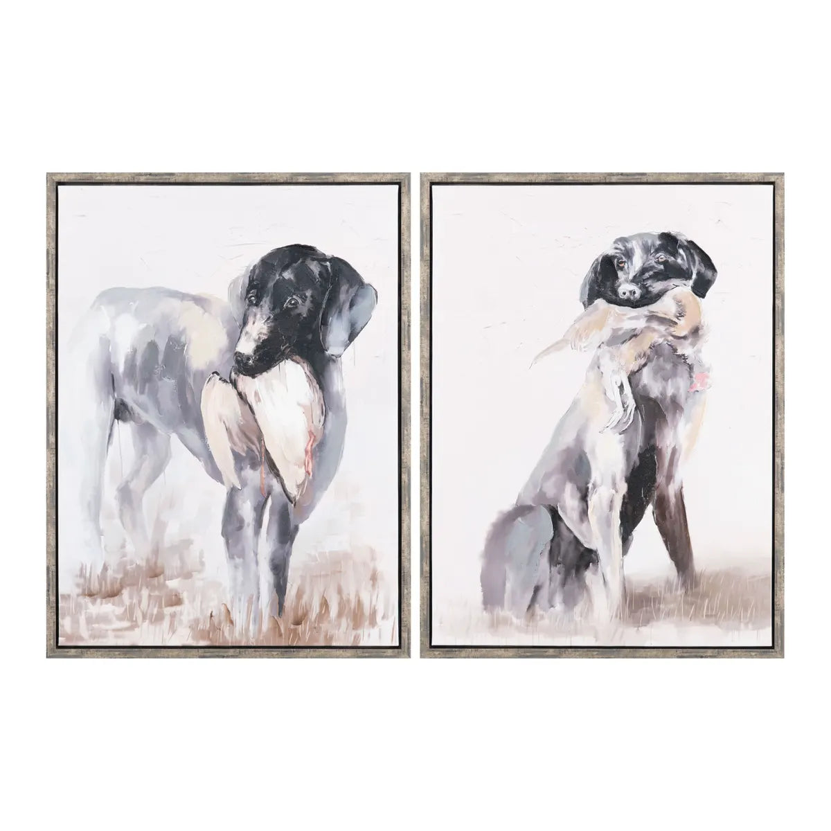 Crestview Collection Duck Dogs Canvas Wall Art ~ Set Of 2 - Image 1