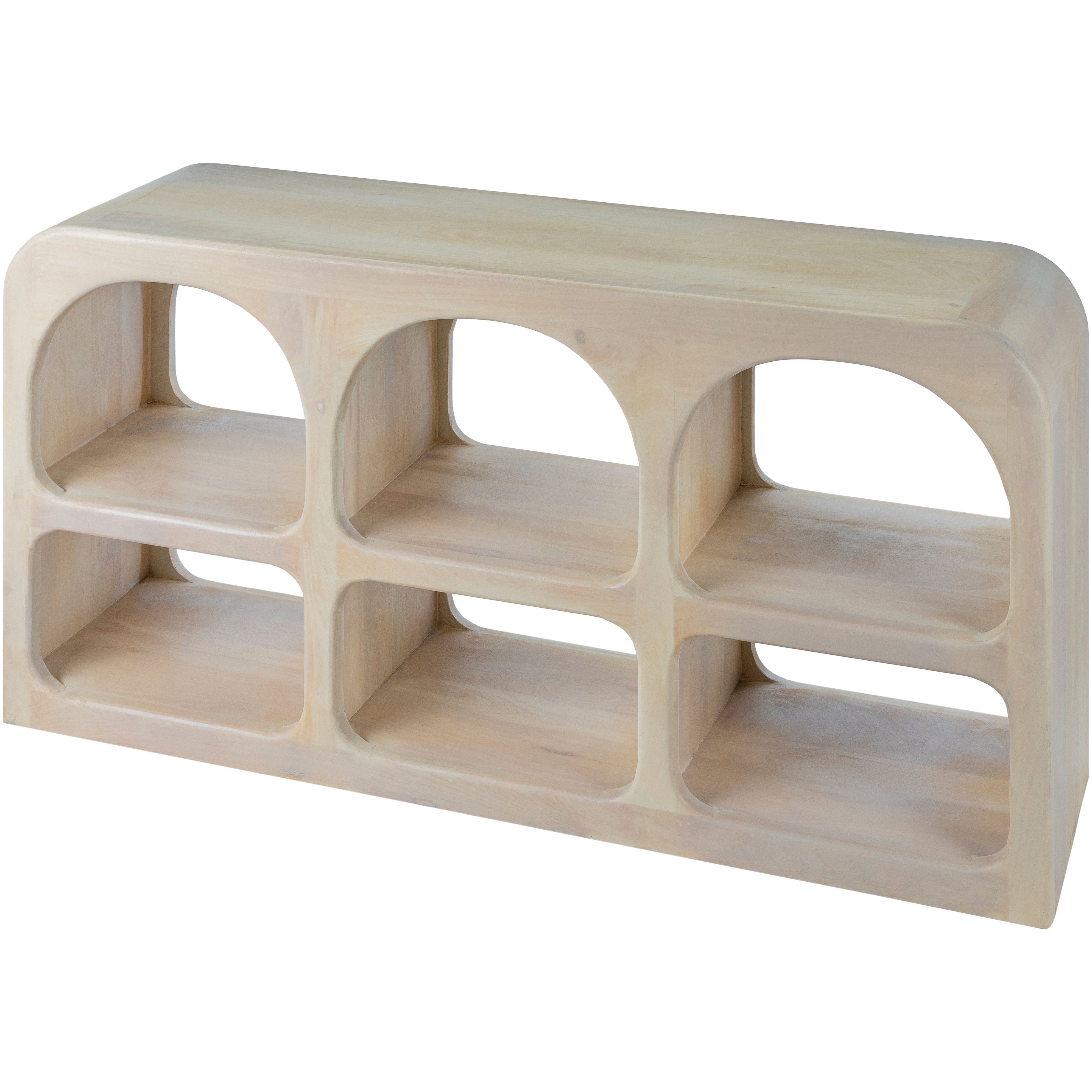 Surya Tana Modern Mango Wood with Shelves Console Table - Image 2