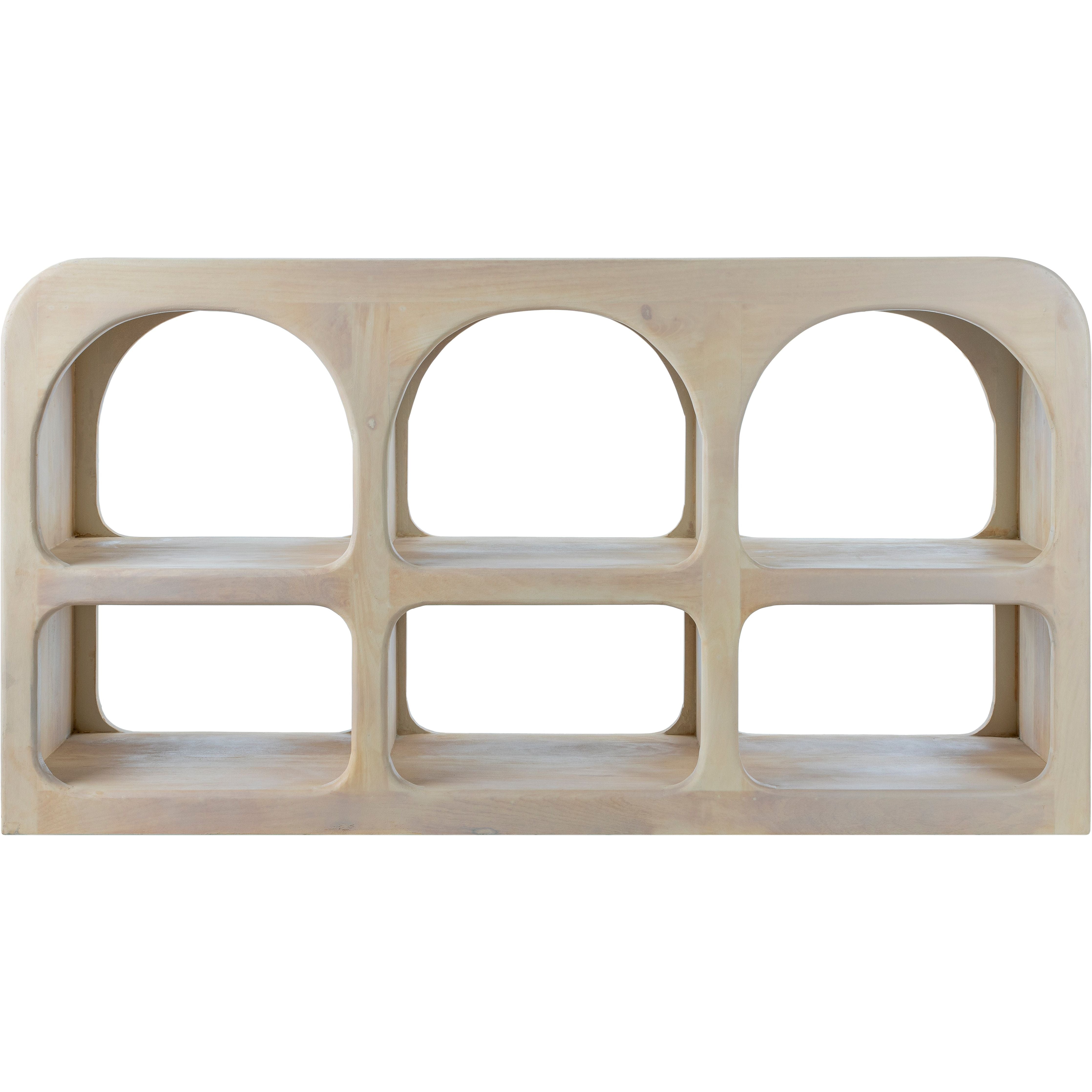 Surya Tana Modern Mango Wood with Shelves Console Table - Image 3