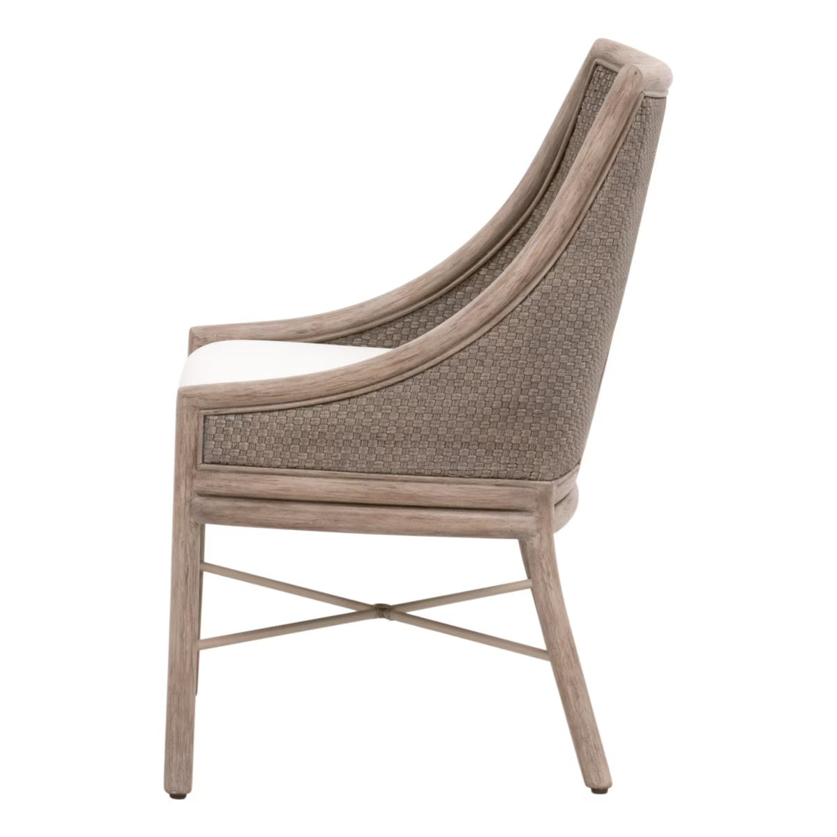 Essentials For Living Adamo Dining Chair~ French Gray Cabana Loom, LiveSmart Peyton-Pearl With French Gray Mahogany Frame ~ Set of 2 - Image 3
