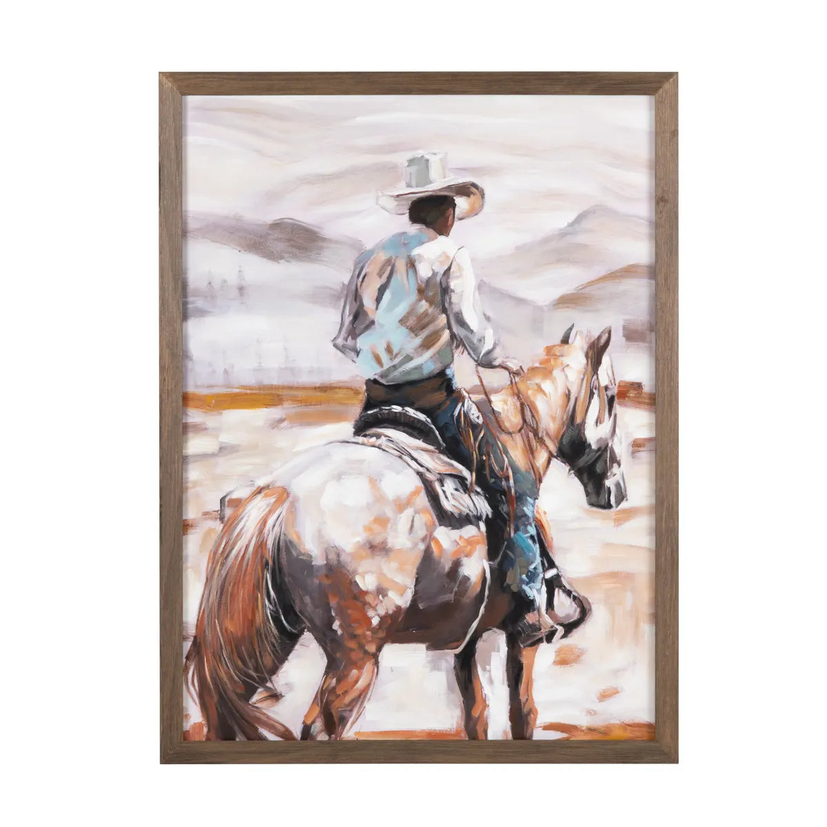 Crestview Collection Horseback Hand Painted Wall Art - Image 1