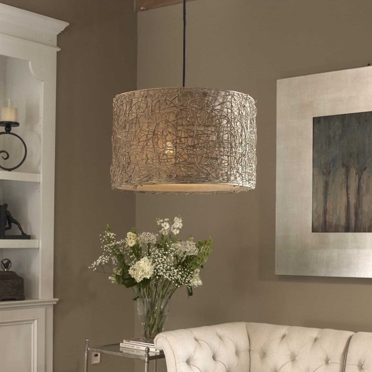 Uttermost Knotted Rattan Shade Pendant Light - Image 2