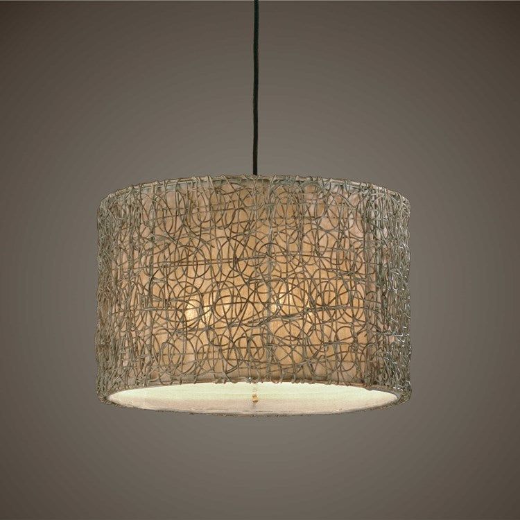 Uttermost Knotted Rattan Shade Pendant Light - Image 3