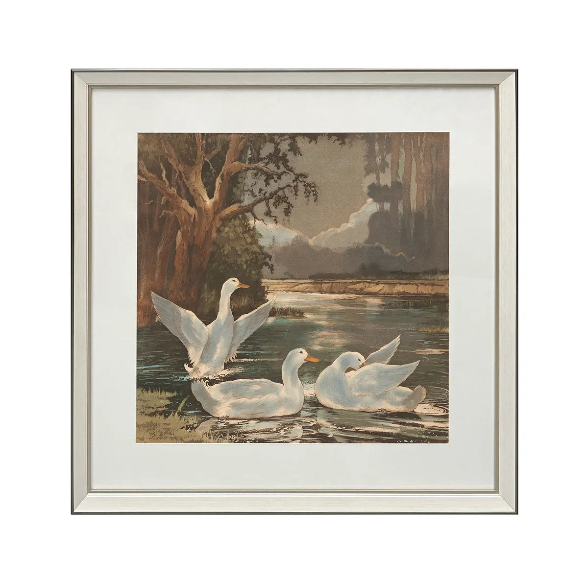 Crestview Collection Swan Lakes Hand Painted Wall Art - Image 2