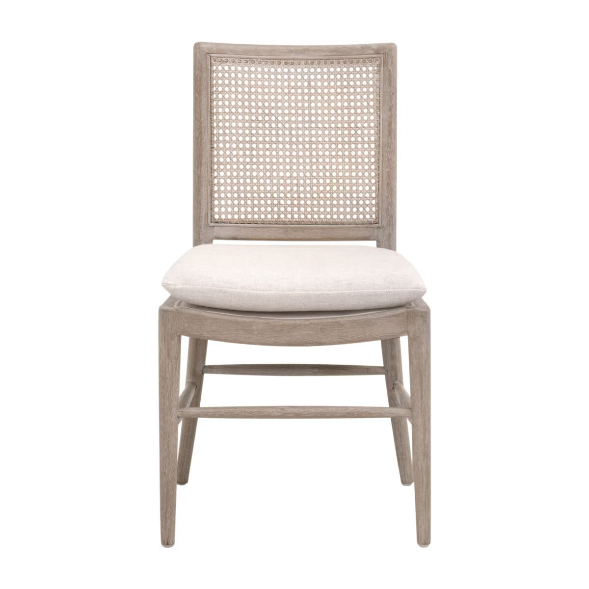 Essentials For Living Blume Dining Chair ~ Performance Textured Cream Linen With Natural Gray Oak & Cane Frame (Set of 2) - Image 1