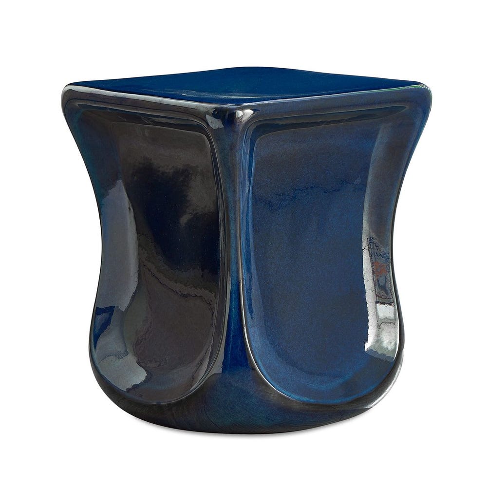 Uttermost Kaz Blue Glazed Garden Stool ~ Indoor And Outdoor Use - Image 3