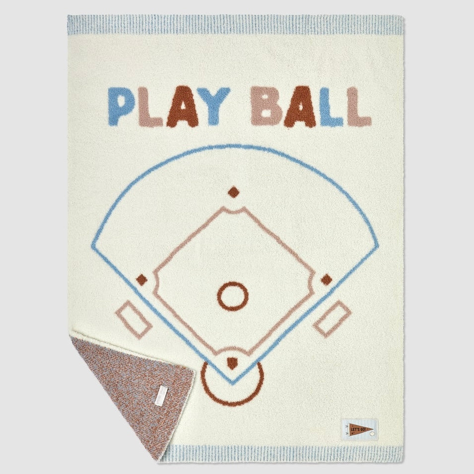 Barefoot Dreams CozyChic Play Ball Stroller Baby Blanket ~ Cream - Image 3