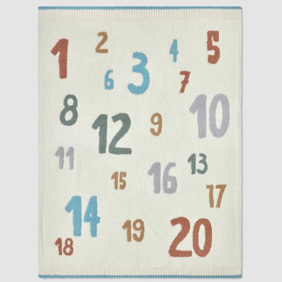 Barefoot Dreams CozyChic Number Stroller Baby Blanket ~ Honeycomb - Image 1
