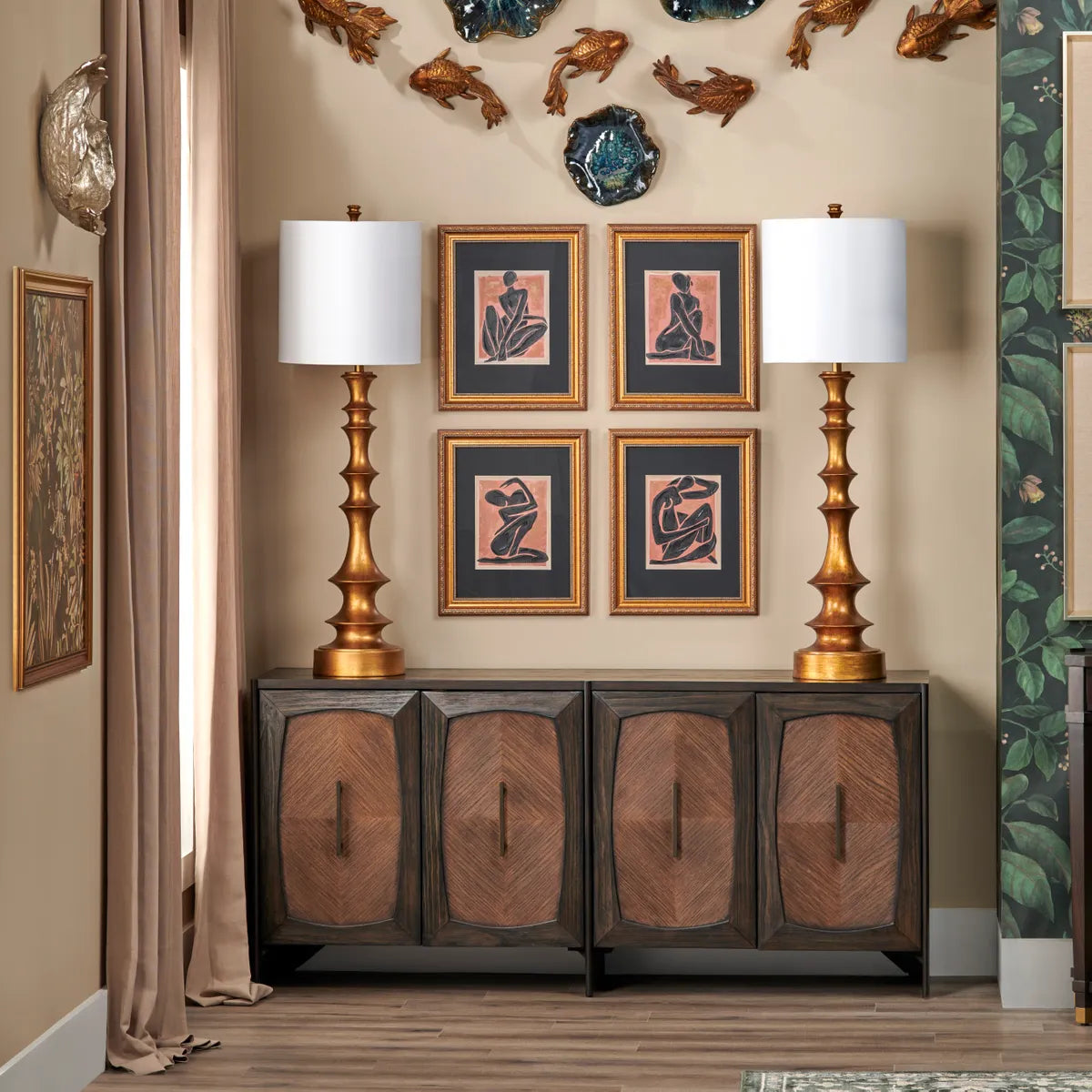 Crestview Collection Poses Hand Painted Wall Art ~ Set Of 4