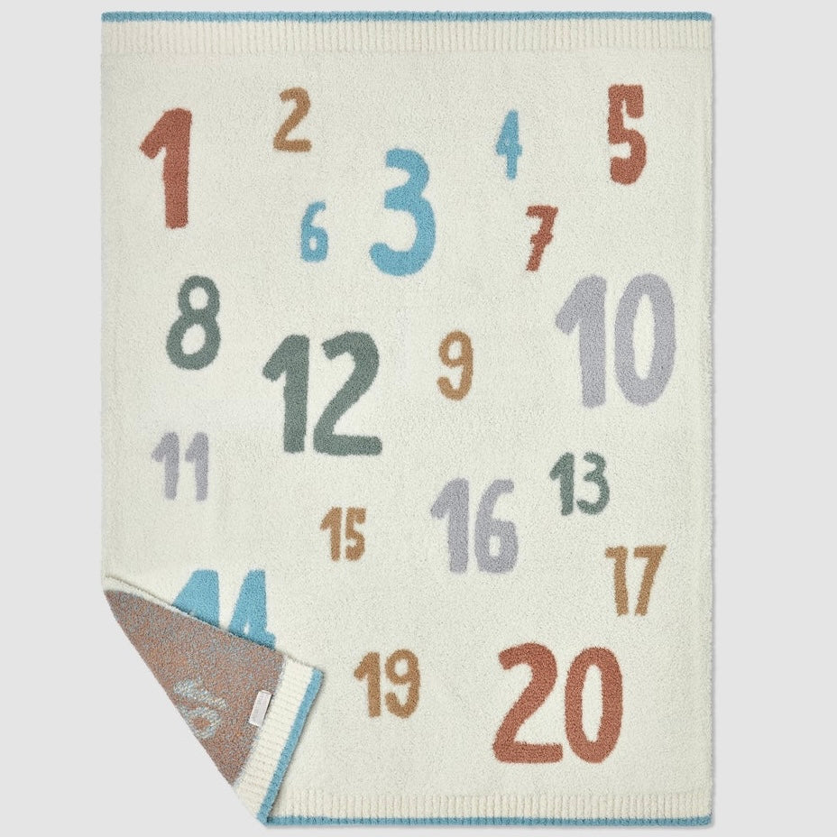 Barefoot Dreams CozyChic Number Stroller Baby Blanket ~ Honeycomb - Image 3