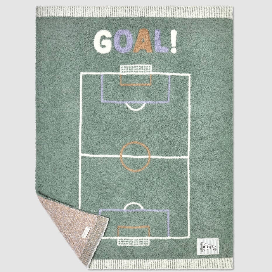 Barefoot Dreams CozyChic Goal Stroller Baby Blanket ~ Sage Green - Image 3