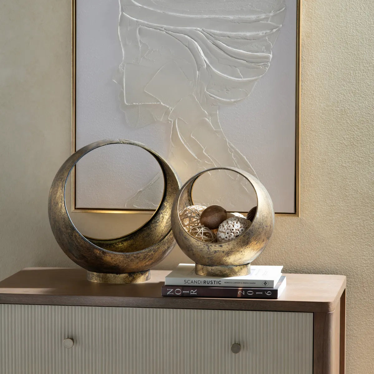 Crestview Collection Sansa Gold Containers ~ Set Of 2 - Image 2