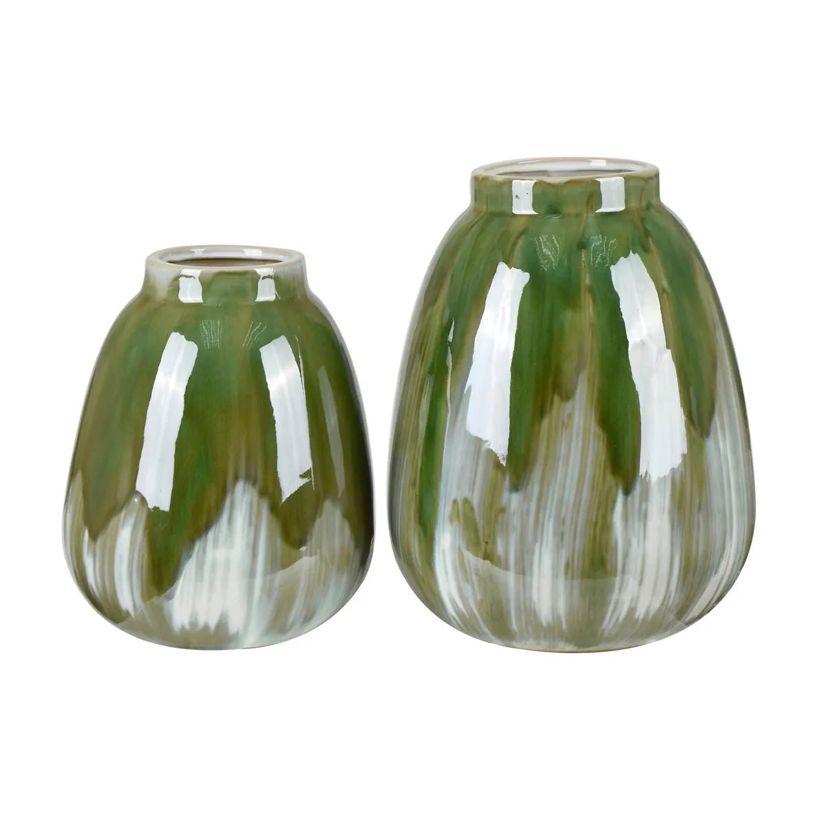 Crestview Collection Green Cluett Vases ~ Set Of 2 - Image 1