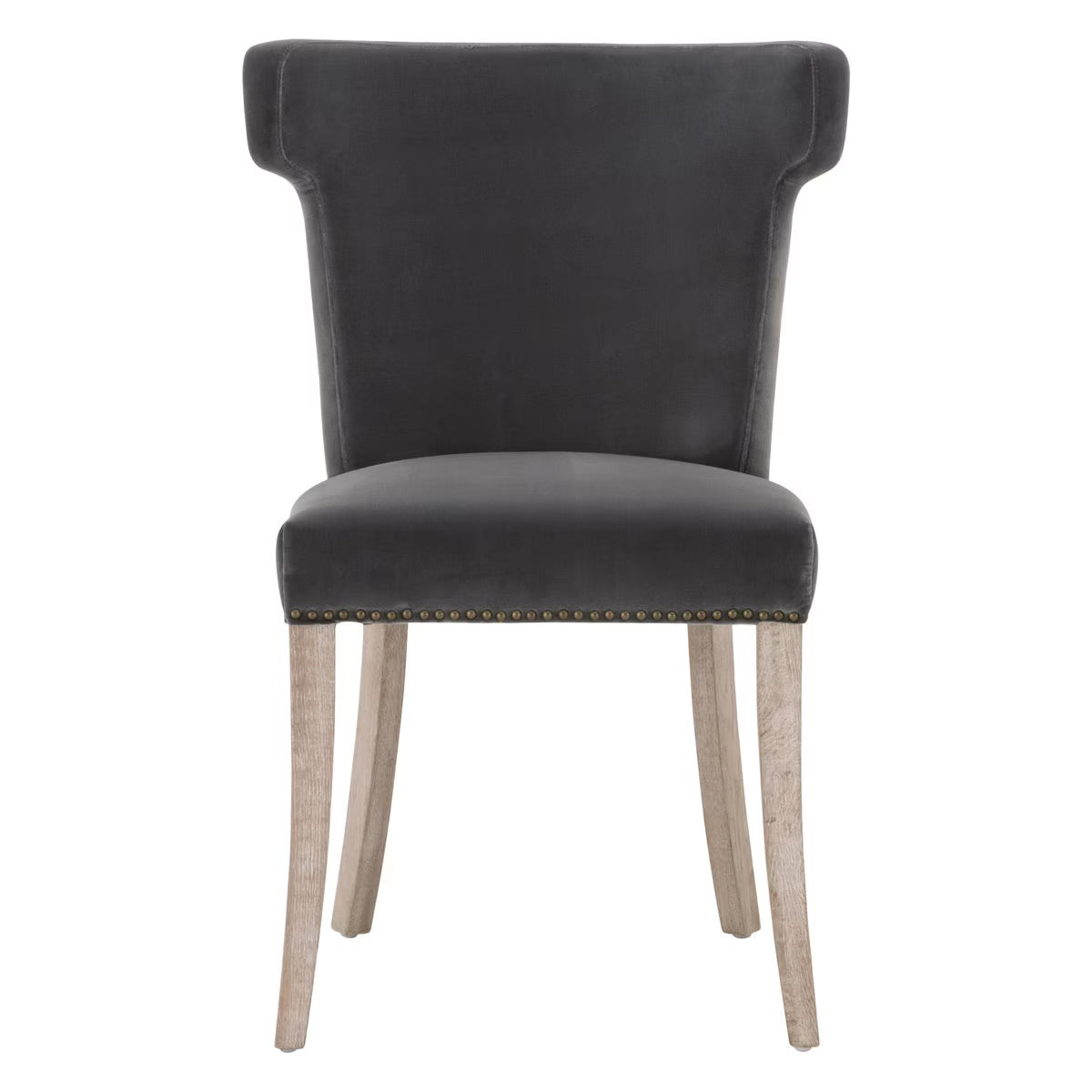 Essentials For Living Celina Dining Chair ~ Dark Dove Velvet With Natural Gray Oak Frame - Image 1