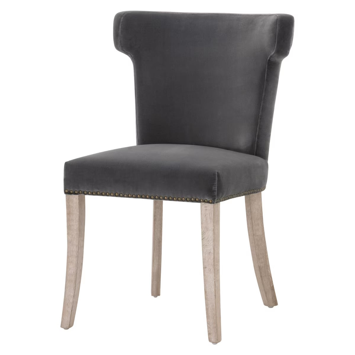 Essentials For Living Celina Dining Chair ~ Dark Dove Velvet With Natural Gray Oak Frame - Image 2