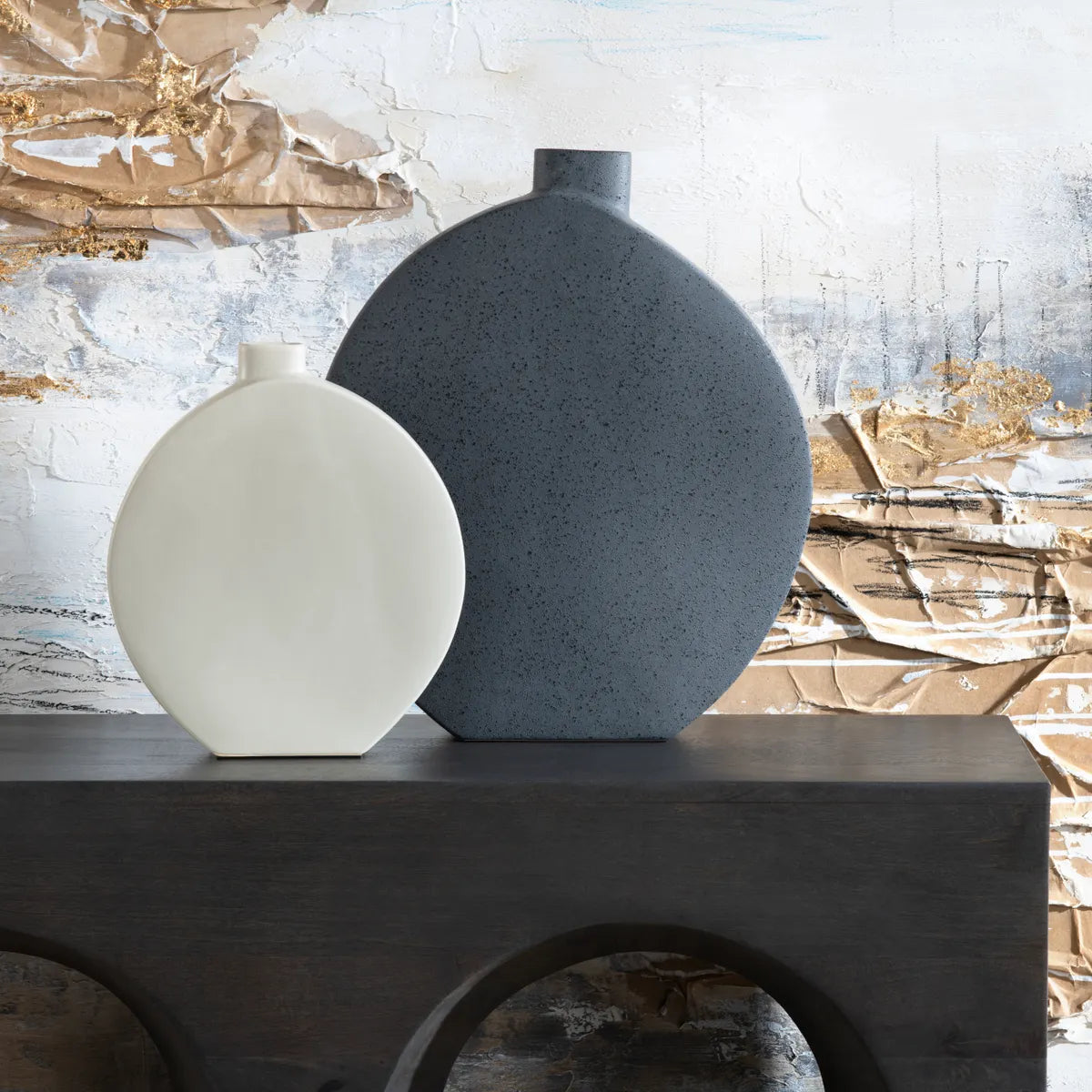 Crestview Collection Braxton Ovoid Shaped Vases ~ Set Of 2 - Image 1