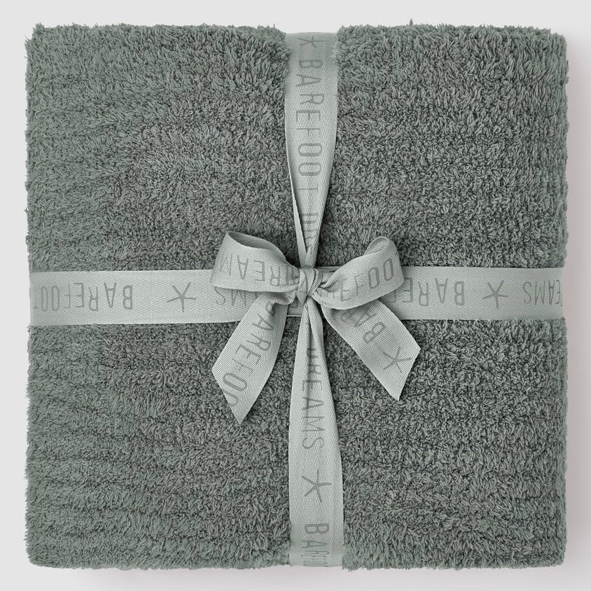 Barefoot Dreams CozyChic Ribbed Throw Blanket ~ Faded Hazel