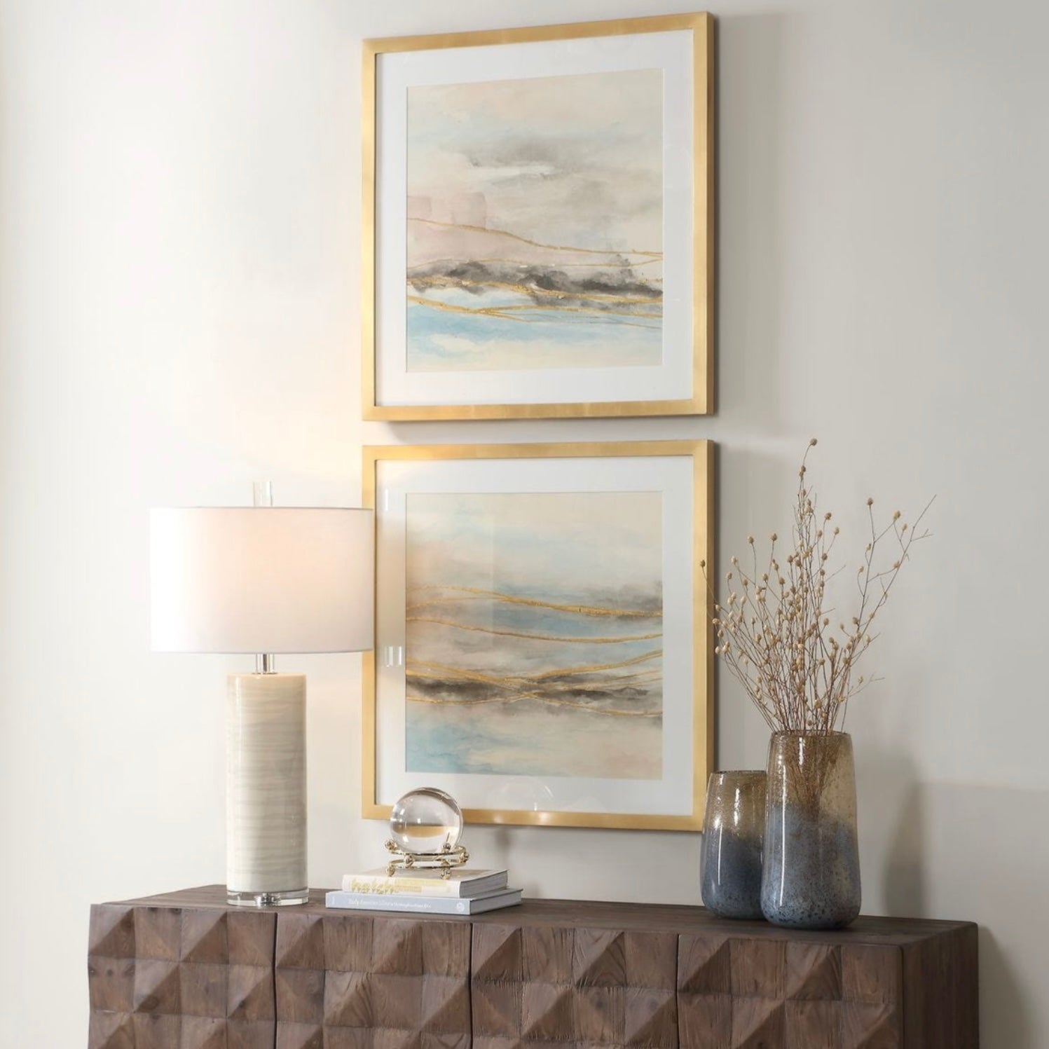 Uttermost So Golden Framed Print ~ Set Of 2 - Image 1