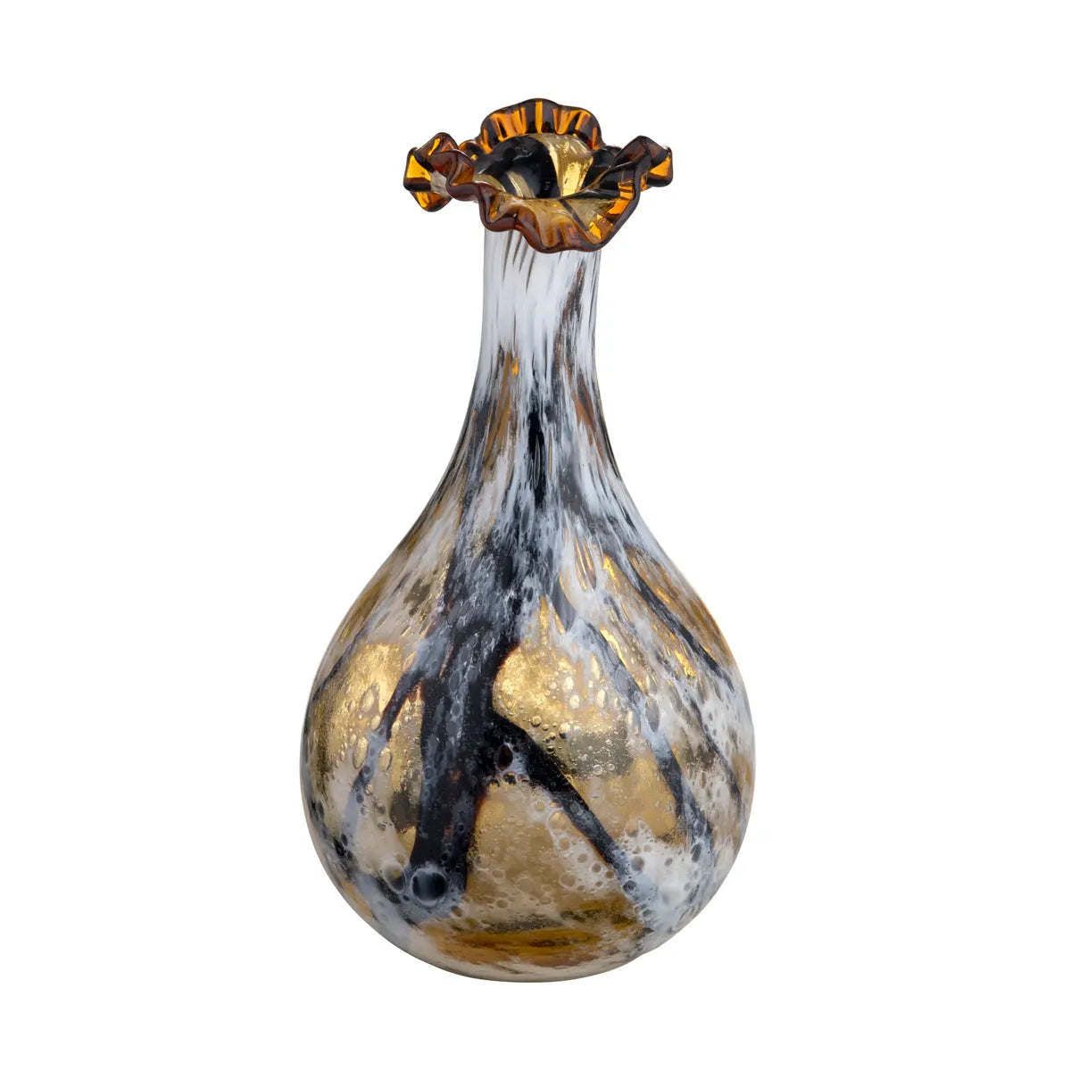 Crestview Collection Large Holloway Brown Marbled Vase - Image 1