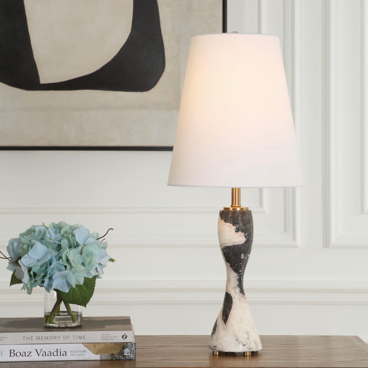 Uttermost Marcela Black And White Marble Buffet Lamp - Image 1