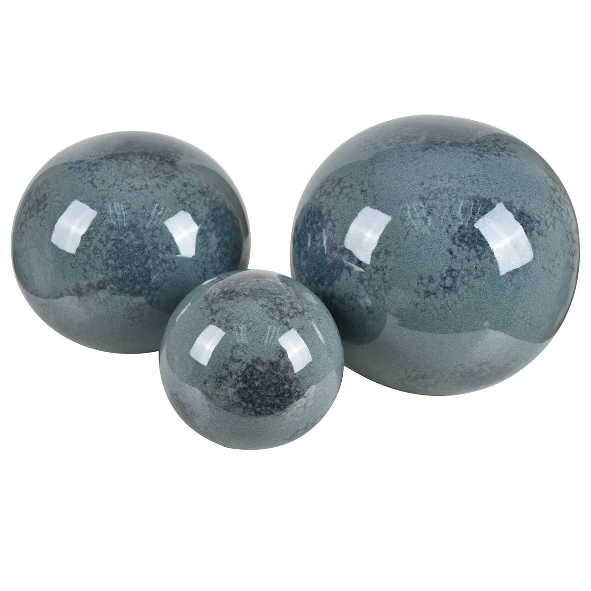 Crestview Collection Dark Blue Lloyd Spheres ~ Set Of 3 - Image 1