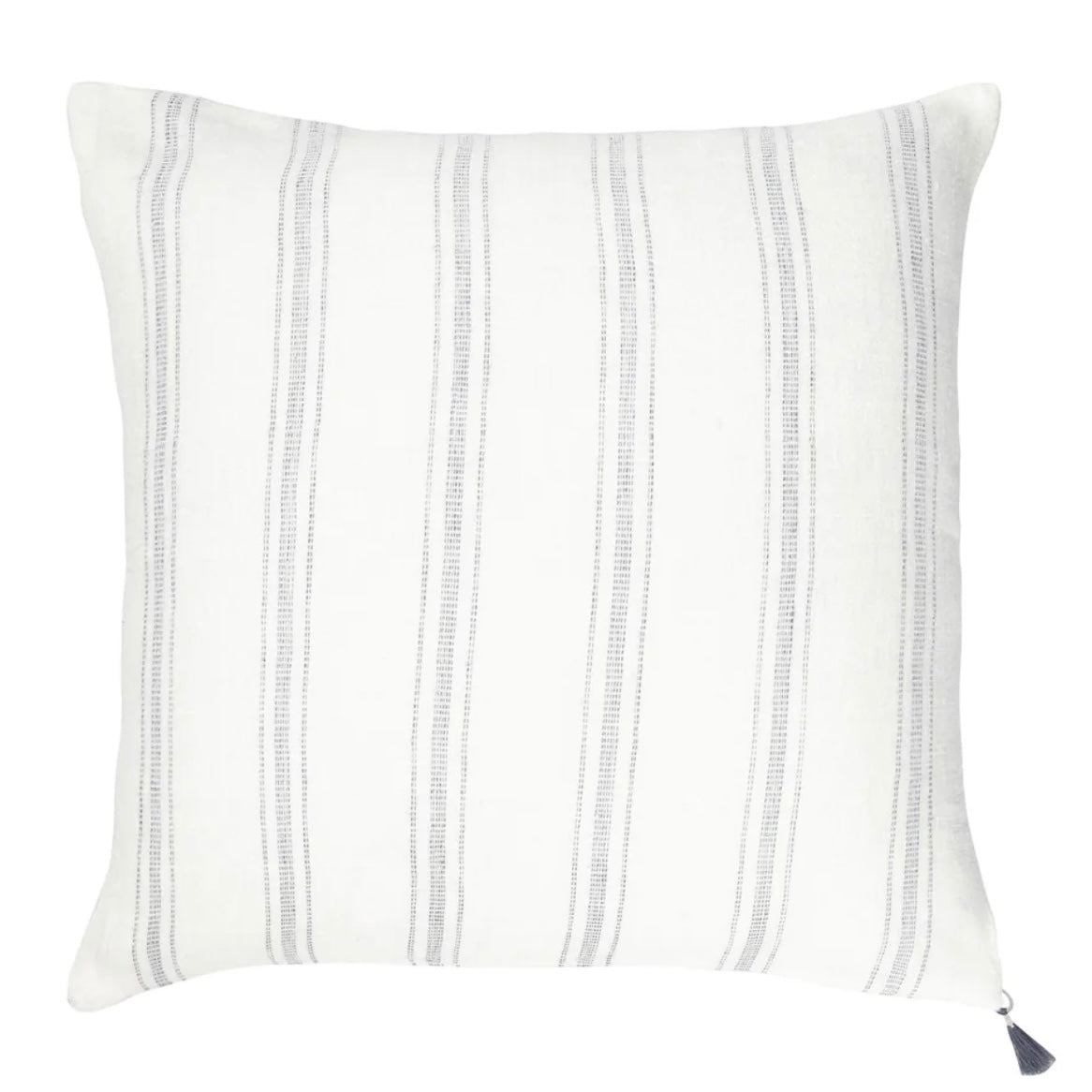 Anaya Home So Soft Linen White with Grey Stripes Pillow 20x20 With Down Insert ~DREAMY BEDDING SALE ~ Limited Quantity - Image 2