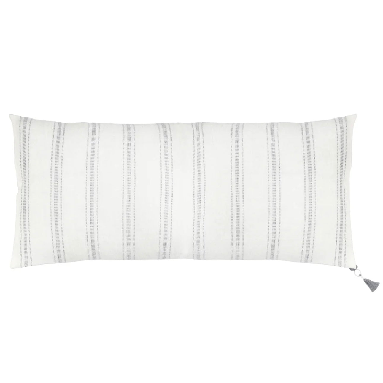 Anaya Home So Soft Linen White with Grey Stripes Pillow 13x30 With Down Insert ~ DREAMY BEDDING SALE~ Limited Quantity - Image 2
