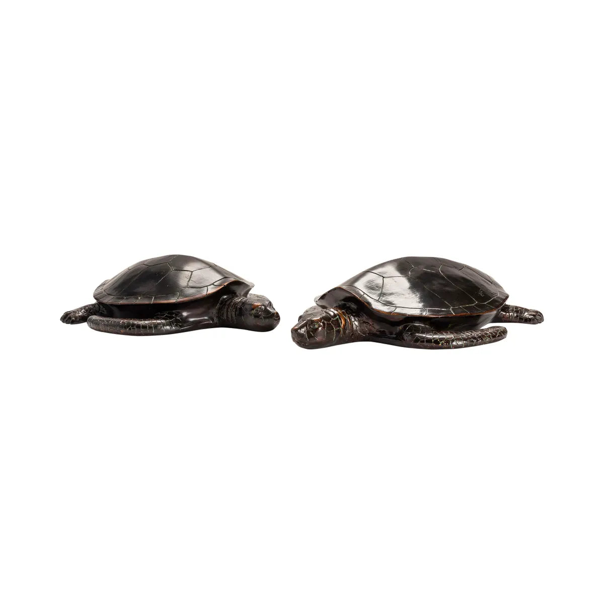Crestview Collection Sheldon Turtle Statues Bronzed Finished ~ Set Of 2 - Image 2