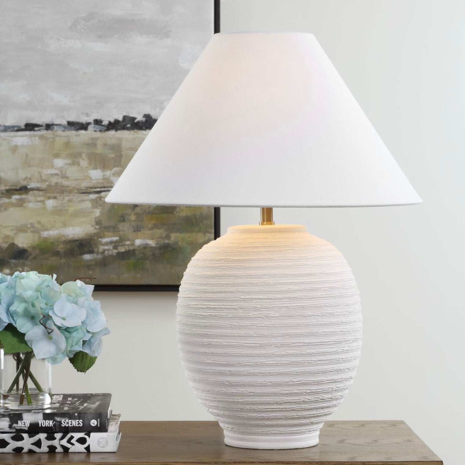 Uttermost Rocio Ceramic Smooth Matte White Table Lamp - Image 1