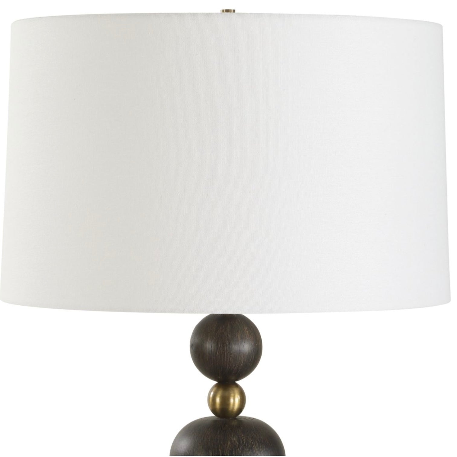 Uttermost McQuinn Dark Walnut With Antique Brass Table Lamp - Image 2